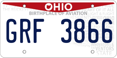 OH license plate GRF3866