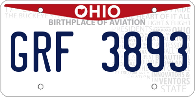 OH license plate GRF3893