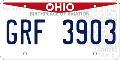 OH license plate GRF3903