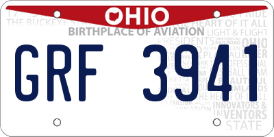 OH license plate GRF3941