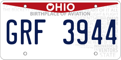 OH license plate GRF3944