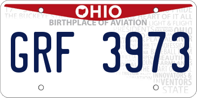 OH license plate GRF3973