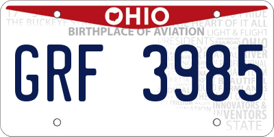 OH license plate GRF3985