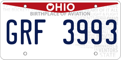 OH license plate GRF3993