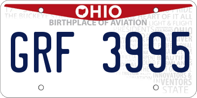 OH license plate GRF3995