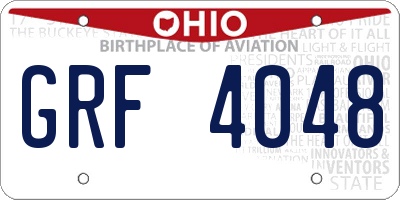 OH license plate GRF4048