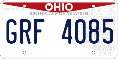 OH license plate GRF4085