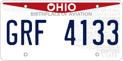 OH license plate GRF4133