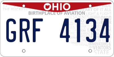 OH license plate GRF4134