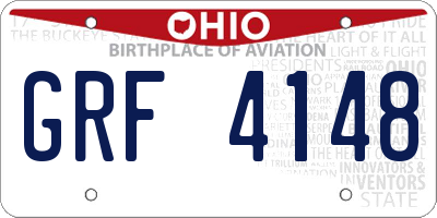OH license plate GRF4148