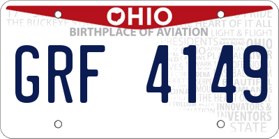 OH license plate GRF4149