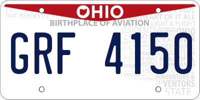 OH license plate GRF4150