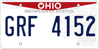 OH license plate GRF4152