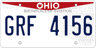 OH license plate GRF4156
