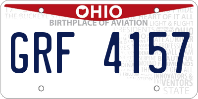 OH license plate GRF4157