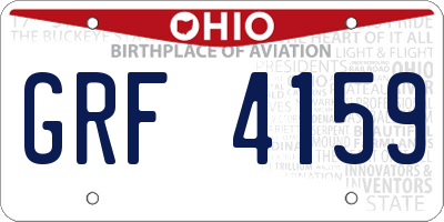 OH license plate GRF4159
