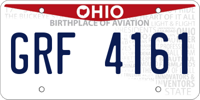 OH license plate GRF4161