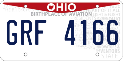 OH license plate GRF4166