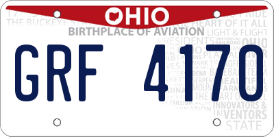 OH license plate GRF4170