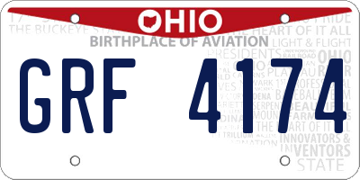 OH license plate GRF4174
