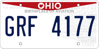 OH license plate GRF4177
