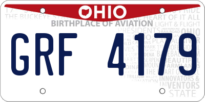 OH license plate GRF4179