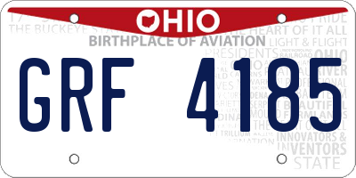 OH license plate GRF4185