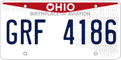 OH license plate GRF4186