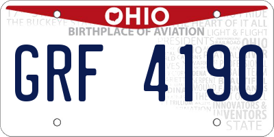 OH license plate GRF4190