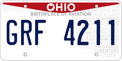 OH license plate GRF4211