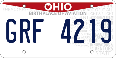 OH license plate GRF4219