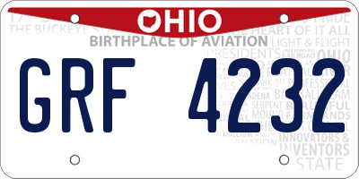 OH license plate GRF4232