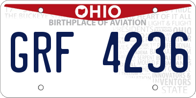 OH license plate GRF4236