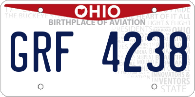 OH license plate GRF4238