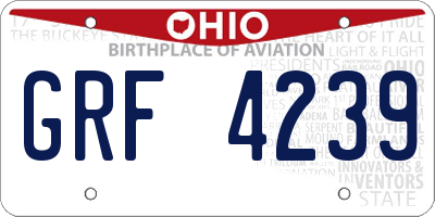 OH license plate GRF4239