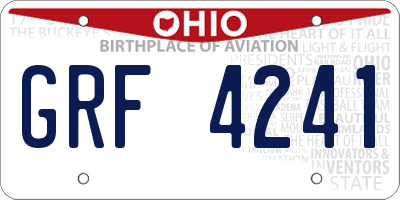 OH license plate GRF4241