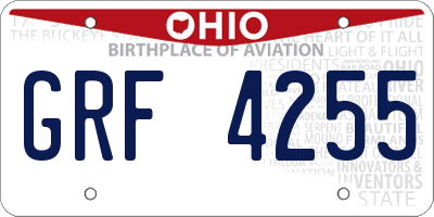 OH license plate GRF4255