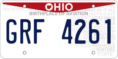 OH license plate GRF4261