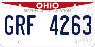 OH license plate GRF4263