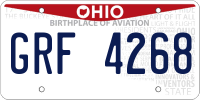 OH license plate GRF4268