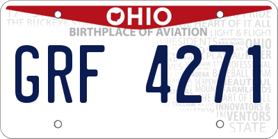 OH license plate GRF4271