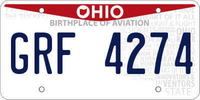 OH license plate GRF4274