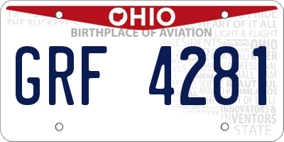 OH license plate GRF4281