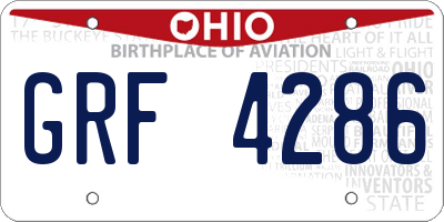 OH license plate GRF4286