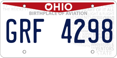 OH license plate GRF4298