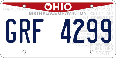 OH license plate GRF4299