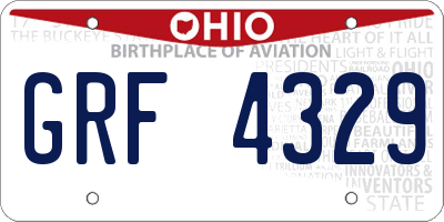 OH license plate GRF4329