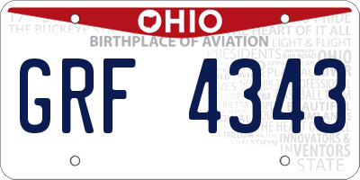 OH license plate GRF4343