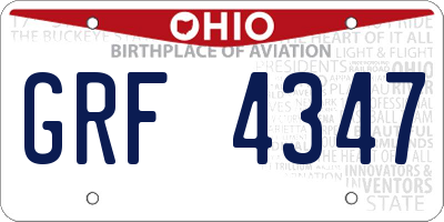 OH license plate GRF4347