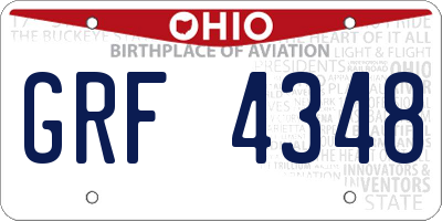 OH license plate GRF4348